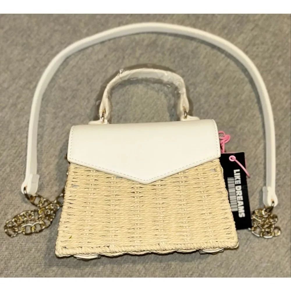 Like Dreams Heather Woven Straw Crossbody Bag